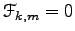 $ {\EuScript F}_{k,m}=0$